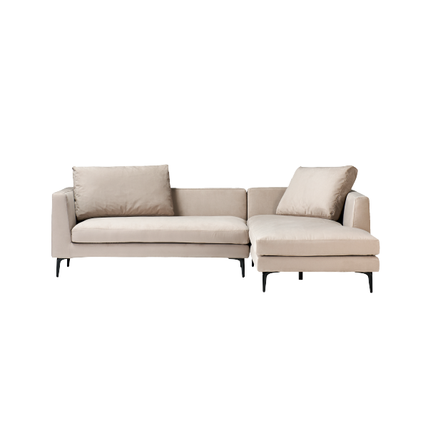 arione] カウチ（向って右）・2P片肘ソファ（向って左） ※背クッション